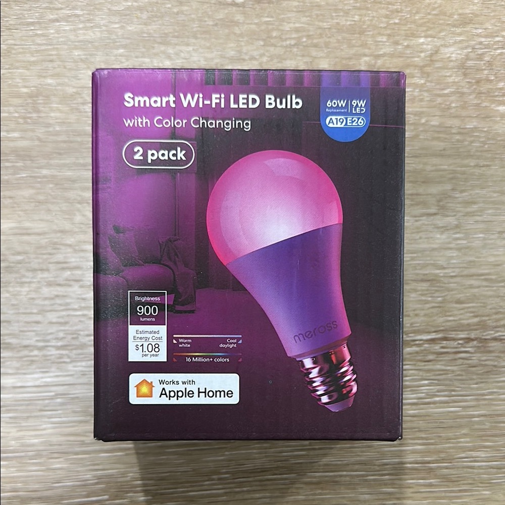 Smart Wi-Fi LED Bulb 2-Pack - NWT